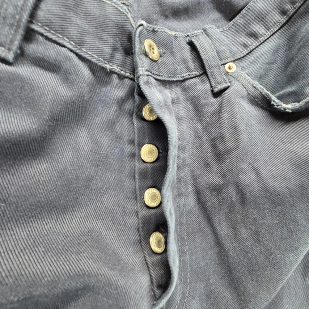 VTG Levis 501 Jeans Mens Blue Dark Wash Straight Button Fly Made USA Fits 32x30